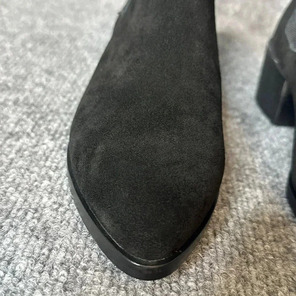 Steve Madden Ankle Boots Womens 7M Black Suede Pull On Classic Pointed Toe Shoes - Picture 9 of 16